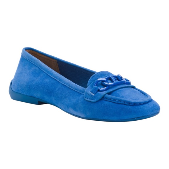 Franco Sarto Shoes - FRANCO SARTO Blue Suede Farah Chain Loafers